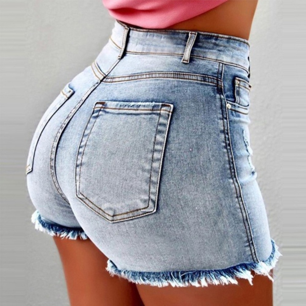 Damskie szorty jeansowe z wyso – Shorts Denim Frayed recenzja i cena