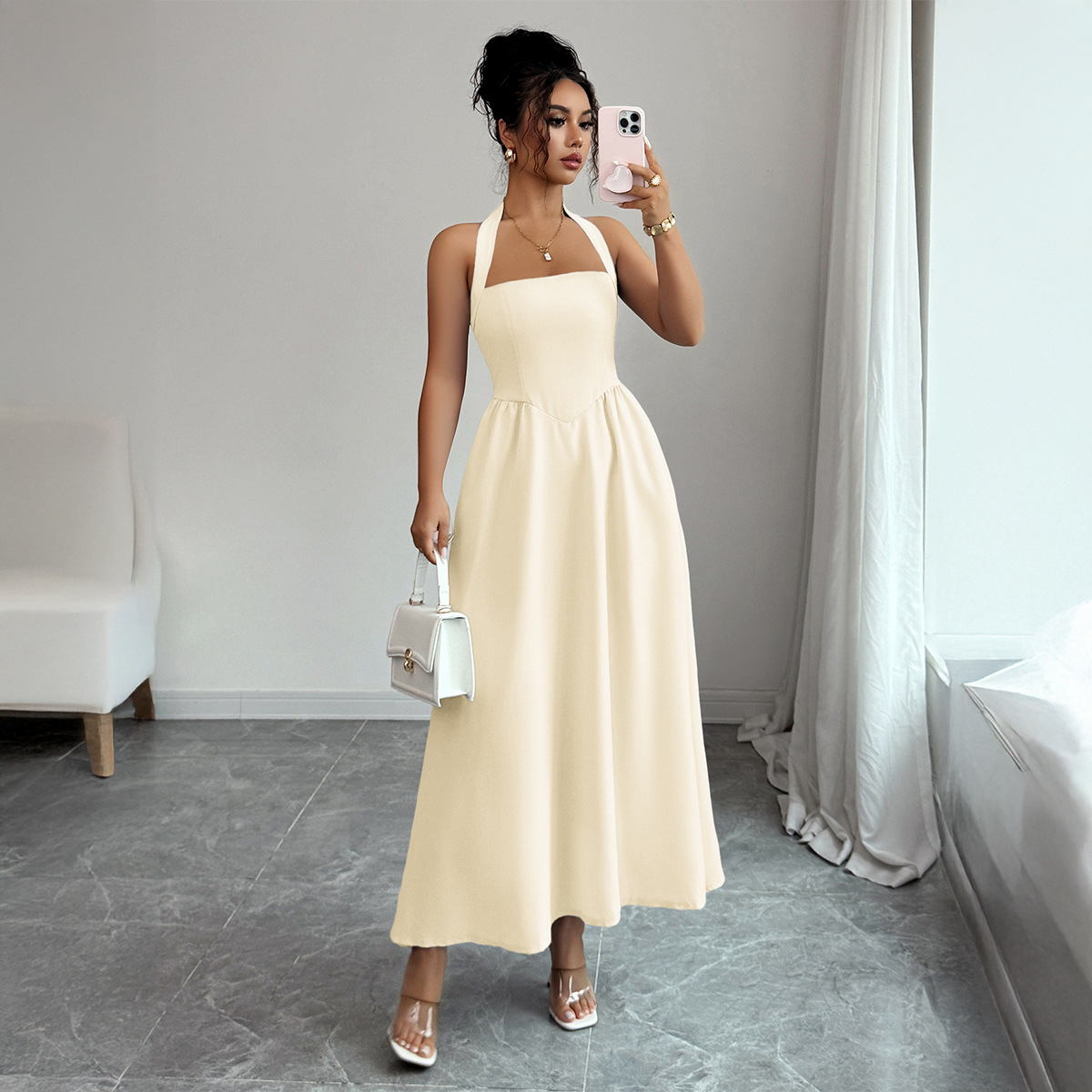 Sukienka damska, 5 kolorów, ha – Maxi Dress Halter recenzja i cena