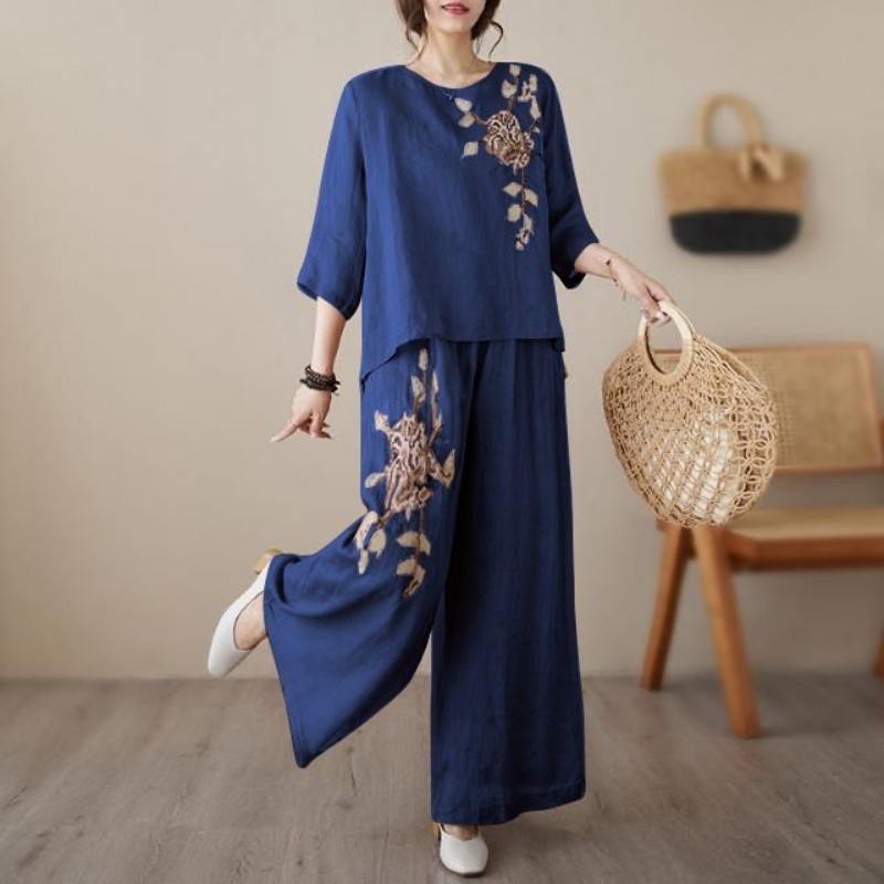 Dwuczęściowy zestaw z lnu i ba – Linen Pant Wide recenzja i cena